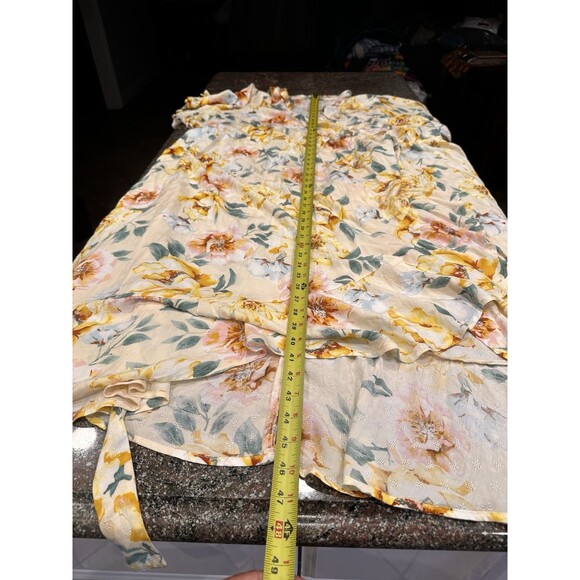 Old Navy rap Mid  Dress Women 3X Multi Pink‎  Floral layered Cotton Wrap V Neck - Picture 11 of 13